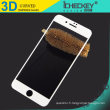 Vente chaude !!! 0.33mm 3D protecteur d&#39;écran en verre trempé de couverture complète pour iphone 7